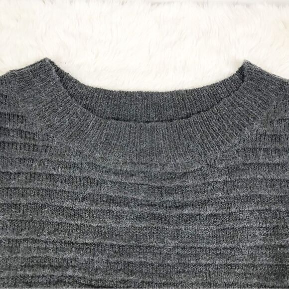 COZY CO Gray Off The Shoulder Sweater Ribbed Chunky Knit Fall Size Small New‎ - Picture 3 of 9